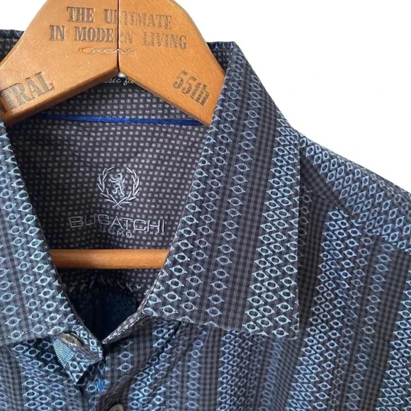 Bugatchi Men’s Classic Woven Cotton Button Down Shirt Long Sleeve Size Large - Picture 3 of 13